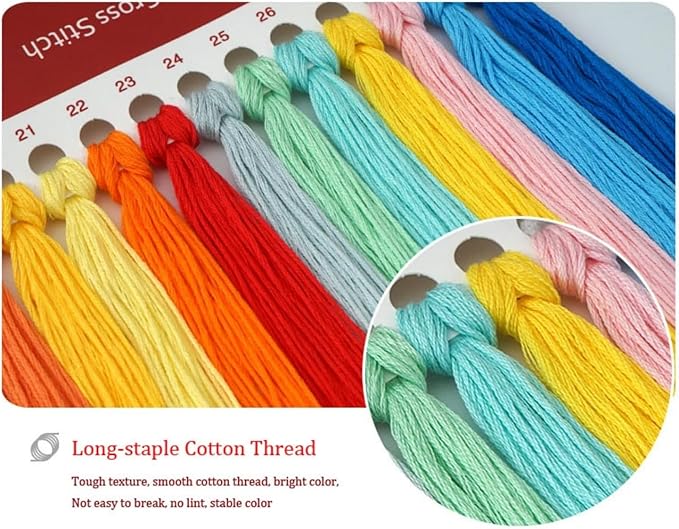 DMCCRAFT Stamped Cross Stitch Kits for Adults 11CT Printed Cross-Stitch Patterns Embroidery Kits Easy Cross Stitching Needlepoint Kits Crossstitch-Tiger Flowers 18x18 inch