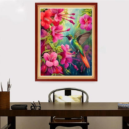 Redxing Stamped Cross Stitch Kits Embroidery kit for Beginners Adults Full Range of Embroidery Patterns Starter Kits DIY Printed Cross Stitch Kits Needlepoint Kits 11CT-Hummingbird Flowers 16x20 inch