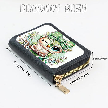Diamond Painting Credit Card Holder Owl Diamond Art Credit Card Wallet Animal Gem Art Wallet Animal Gem Painting Coin Purse Owl Mosaic Kits for Adults Billfold Embroidery Kit Billfold