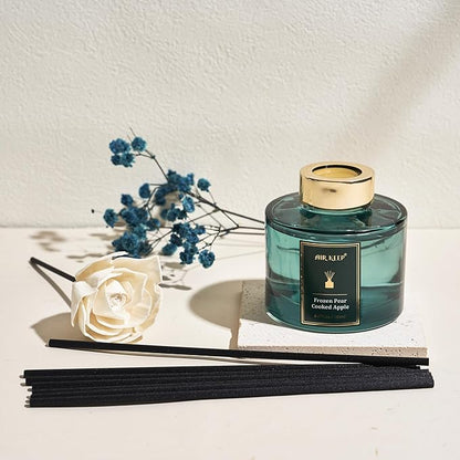 Airkeep Flower Reed Diffusers Set, 5.07 oz Pear/Apple/Berry Scented Oil Diffuser with 8 Reed Sticks, Home Fragrance Diffuser Gift Set for Bathroom & Office Decor 150ml