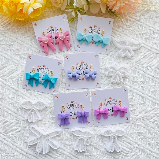 Bow Shape Polymer Clay Cutters for Polymer Clay – Clay Cutters & Clay Molds, Decorative Earring, Tools Set