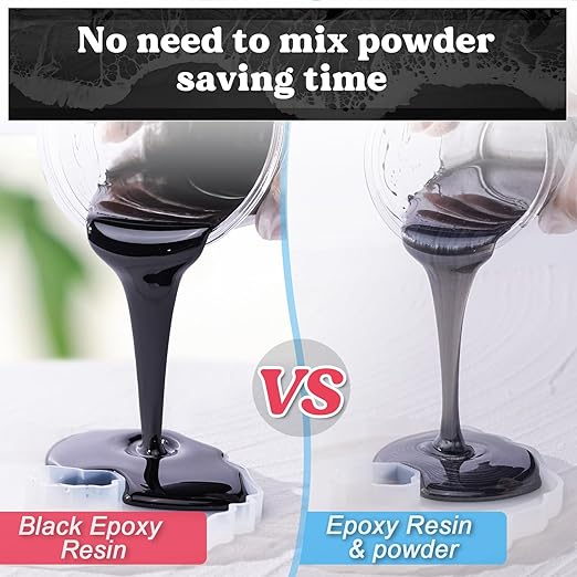 LET'S RESIN EPOXY RESIN Black Resin Epoxy,44OZ Bubble Free & High-Gloss Epoxy Kit,Self Leveling and Hardener for Art Crafts,Jewelry Making,Resin Molds