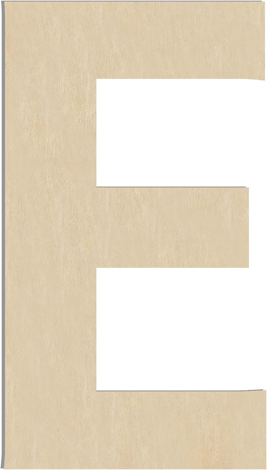 HILAZA 17 Inch Large Wooden Letter E, 1/4 in Thick Big Wood Letter for Wall Decor Crafts