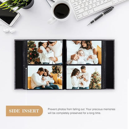 potricher Small Photo Album 4x6 200 Photos Linen Cover Picture Photo Book for Family Wedding Anniversary Baby Vacation (Red,200 Pockets)