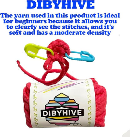 DIBYHIVE Crochet Kit for Beginners,Complete Video Tutorials,3D Butterfly Crochet Kit,Includes Explanations of Basic Crochet Stitches