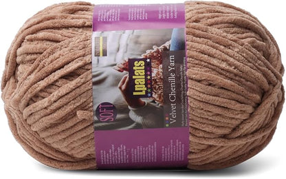 Chunky Chenille Yarn for Crocheting - 200g/7oz Baby Blanket Yarn for Crocheting Soft - 175 Yards Fluffy Thick Plush Yarns for Knitting Blankets Amigurumi (1, Curry)