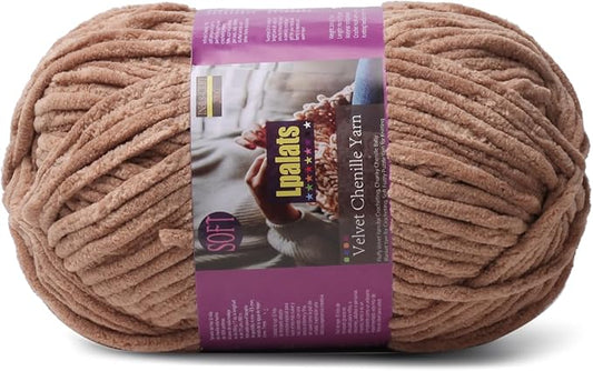 Chunky Chenille Yarn for Crocheting - 200g/7oz Baby Blanket Yarn for Crocheting Soft - 175 Yards Fluffy Thick Plush Yarns for Knitting Blankets Amigurumi (1, Curry)