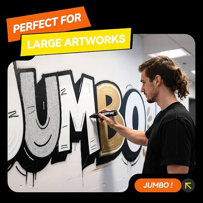 Coogert 3Pcs White Jumbo Poster Markers, 15MM Thick Permanent Acrylic Graffiti Markers, Wide Tip Paint Marker for Canvas, Posters Board, Fabric, Window, Glass, Wood, Teachers,Banner painting supplies