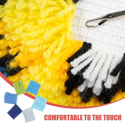 FRCOLOR 12Pcs Precut Latch Hook Yarn for DIY Rug Making Soft Acrylic Yarn Bundles for Sewing Knitting Craft for Blankets and Carpets Decoration