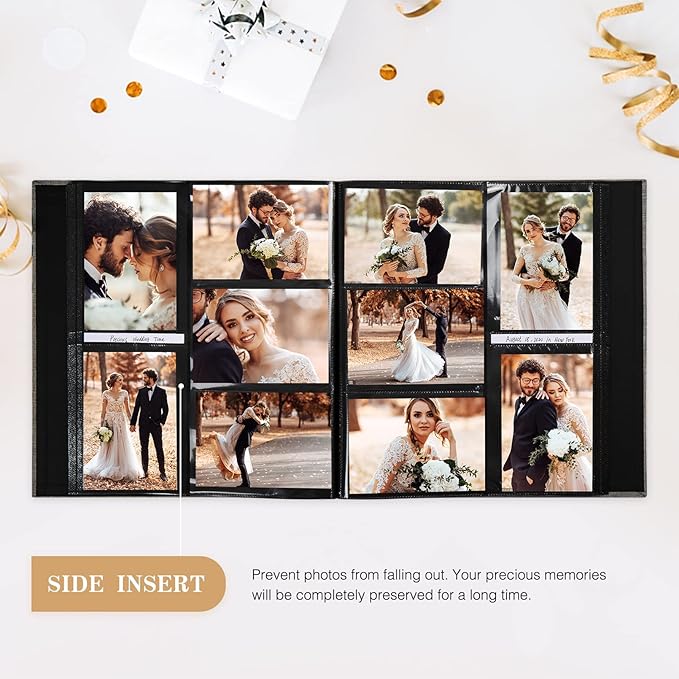 potricher Photo Album for 4x6 600 Photos Linen Cover Extra Large Capacity Picture Book for Family Wedding Anniversary and Baby (Orange)
