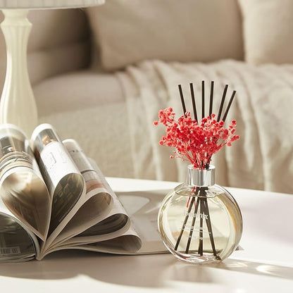 Donurex Flower Reed Diffuser Set 5.07oz Orange Blossom Scent Diffuser with Sticks Home Fragrance Reed Diffuser for Bathroom Shelf Decor