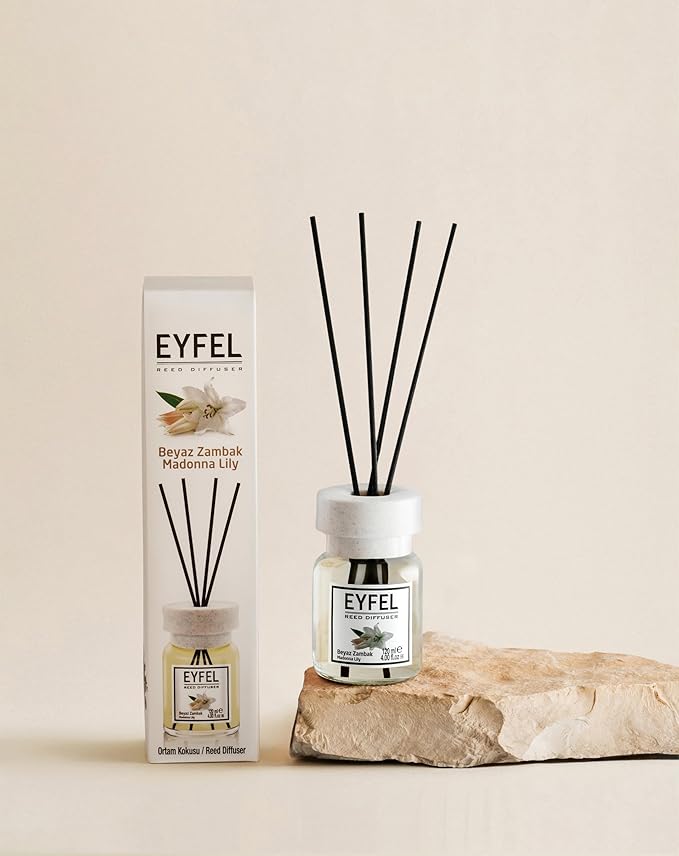 EYFEL Reed Diffusers for Home – White Lily Reed Diffuser Set 4.05 fl oz Oil Diffuser Sticks, Bathroom Diffuser, Home Fragrances, Scented Sticks, Home Décor