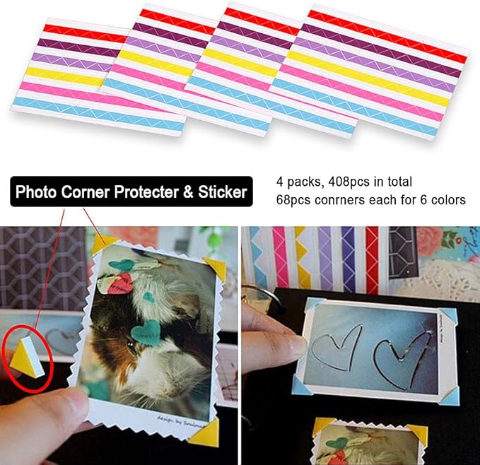 ADVcer Photo Album DIY Scrapbook (10x10 inch 50 Pages Double Sided) Vintage Hardcover Three-Ring Binder Picture Booth Albums with 6 Colors 408pcs Self Adhesive Photos Corners for Memory Keep (Blue)