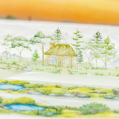 AuriicLeaf Fairy Tale Countryside PET Tape Set, 6 Rolls Nature-Inspired Stickers for Scrapbooking, Journaling, DIY Crafts, and Art Supplies