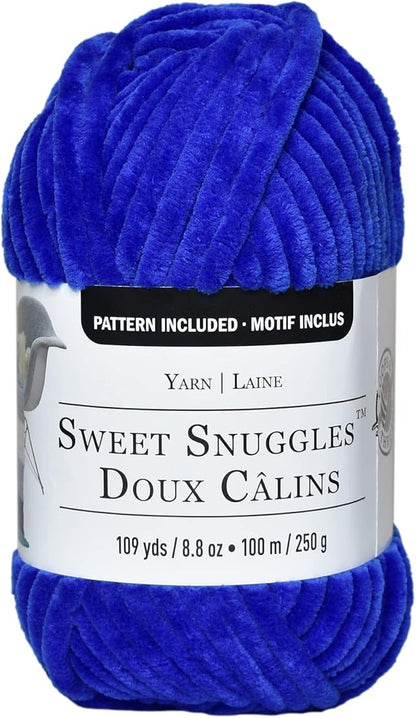 Loops & Threads Sweet Snuggles Yarn - Solid Yarn for Knitting, Crochet, Weaving, Arts & Crafts - Blue, Bulk 18 Pack
