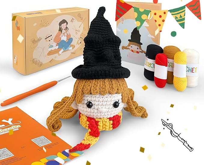 Crochet Kit for Beginners Adults -Animals Start Crotcheting - Perfect Amigurumi Knitting for Adult with Stitch by Stitch Video Tutorials,Holiday Christmas Gift.