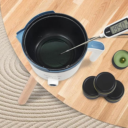 Ksedcon Wax Melter for Candle Making with Thermometer, Electric Wax Melting Pot Kit with Wicks, Double Candle Making Crock Set with Measurements