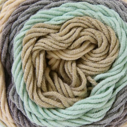 Franel Cotton Acrylic Yarn-45% Cotton 55% Acrylic, 3×100g, Misty Gray - Green Melody: Gray, Beige, Light Blue - Green, Perfect for Crocheting Knitting Scarves Shawls Blankets Gradient Variegated Yarn