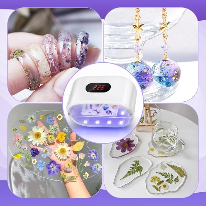 ENERFUN UV Light for Resin, 36W Double Side Fast Curing UV Resin Light with Adjustable Time Setting Portable Foldable Small UV Lamp