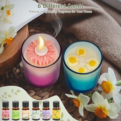 ZEROMX Candle Making Kit for Adults & Beginners - Full DIY Set with 1200g Soy Wax, Jars, Dyes, Floral Molds, Gift Packaging - Christmas Gift Idea for Holiday Gifting, Perfect Handmade Home Decor