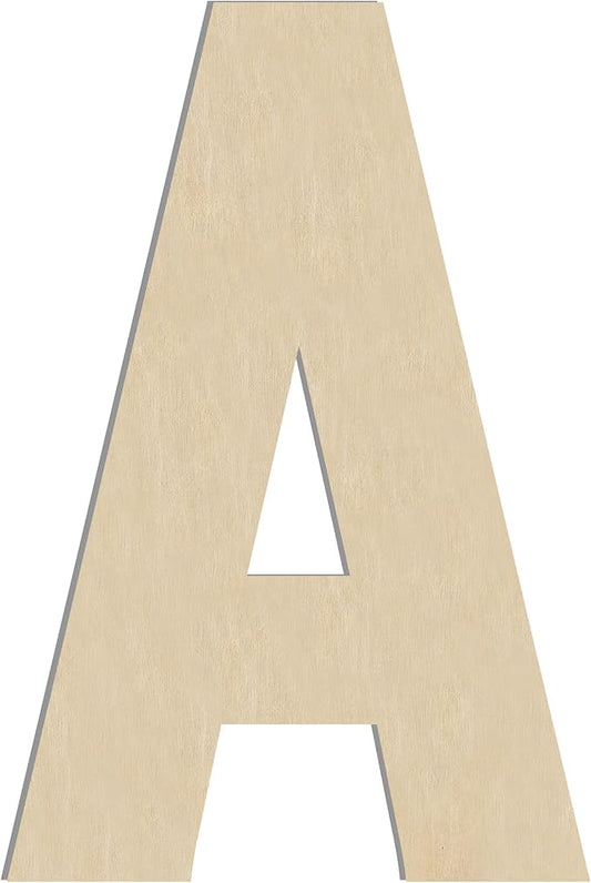 HILAZA 17 Inch Large Wooden Letter A, 1/4 in Thick Big Wood Letter for Wall Decor Crafts
