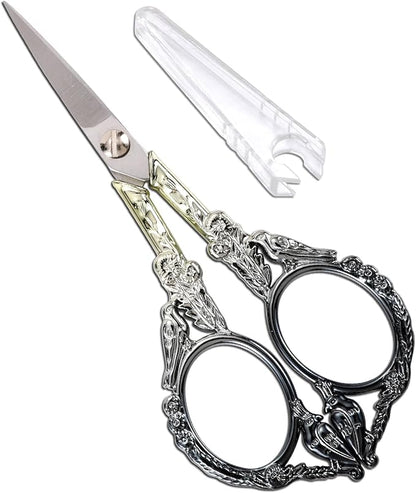 YOUGUOM Sewing Embroidery Scissors, Small Thread Scissor for Craft Artwork Needlework Yarn Knitting Detail Snips, Black Cute Bird Shears
