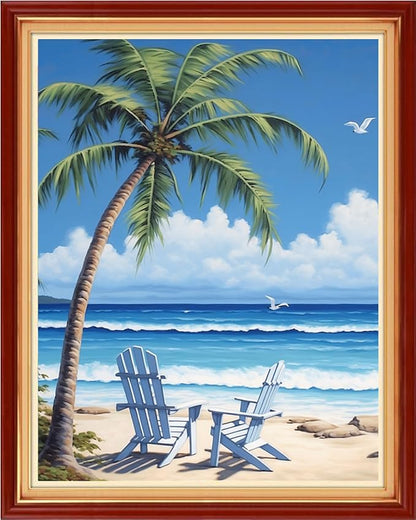 Artvxeay Stamped Cross Stitch Kits | Embroidery Kits for Beginners Craft Kit Needlepoint for Adults Supplies DIY 11CT- (Rest by The Seaside 16x20 inch)