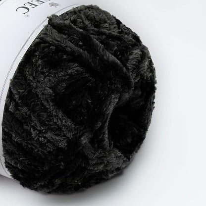 NICEEC 300g Soft Chenille Yarn Blanket Velvet Yarn for Knitting, Crochet, Weaving DIY Craft Total Length 150m (164yds)_Black