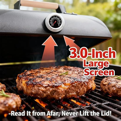 CloudHand 3" Grill Thermometer for Outside Grill BBQ Temperature Gauge Stainless Steel high Temp Thermometer 100F to 1000F BBQ for Barbecue Charcoal Grill Smoker
