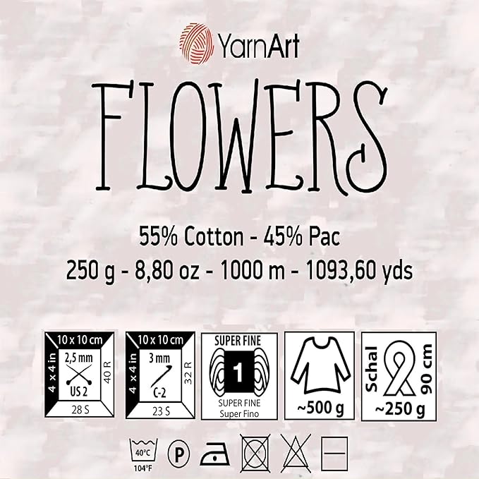 2 Skein Yarn Art Flowers Yarn 55% Cotton 45% Acrylic 250gr 1094yds Multicolor Cotton Yarn Rainbow Crochet Yarn Spring Summer Fine 1 Top 7 Most Used Colors (Flowers, 269)