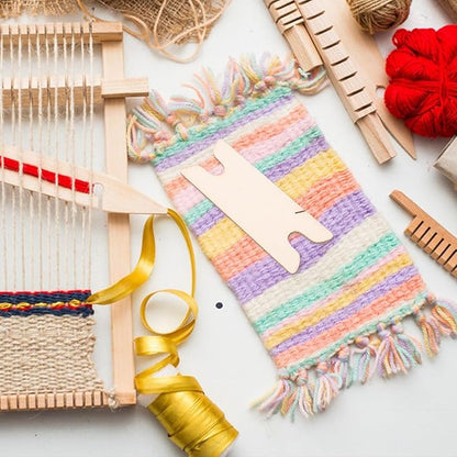 TEHAUX 10-Piece Wood Weaving Shuttle Set for DIY Crafts - 3x1 inch Wood Knitting Tool for Tapestry and Belt Weaving for Beginners Experienced Use