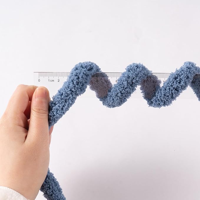 Blue Jumbo Chunky Chenille Yarn for Crocheting, Thick Plush Yarn for Hand Knitting Blankets, Super Soft Bulky Yarn for DIY Projects, 2 Jumbo Pack