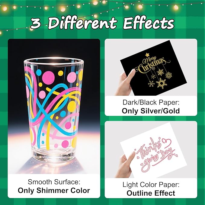 Artugn Glitter Markers Outline Pens, Christmas Stocking Stuffers 12-16 Year Old, 28 Pack Gold and Silver Shimmer Metallic Marker Arts Crafts Supplies for Birthday Gifts