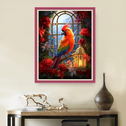 DMCVIVR Stamped Cross Stitch Kits for Beginners Adults Needlepoint Kits for Beginners Embroidery Kits for Adults Crossstitch Kit for Beginners 11CT-Colorful Parrot 16x20 inch