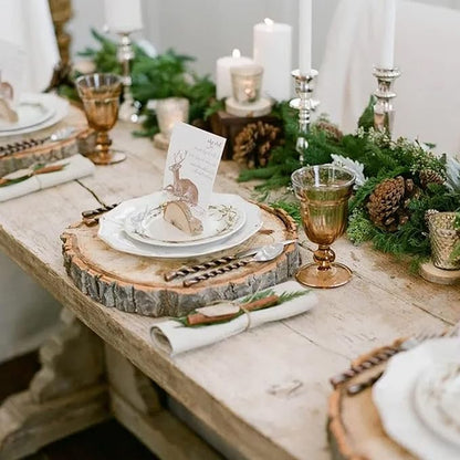8 Pcs Large Unfinished Wood Slices, 7-8 Inches Wood Slabs for Centerpieces Natural Wooden Circle, DIY Wood Centerpieces for Tables Wedding Party Door Sign Decor