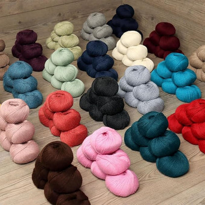100% Baby Alpaca Yarn Wool Set of 6 Skeins (300 Grams) DK Weight - Made in Peru - Heavenly Soft and Perfect for Knitting and Crocheting (Beige, DK - 6 Skeins)