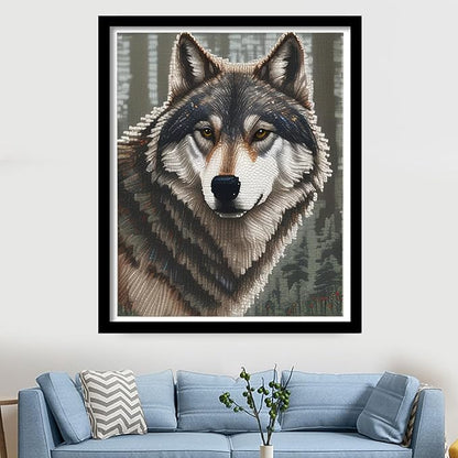 Findvoor Stamped Cross Stitch Kits for Beginners Full Range of Cross Stitching Embroidery Pattern for Adults, 11CT DIY Needlepoint Embroidery Starter Kits-Wolf King 15.7x19.7 inch