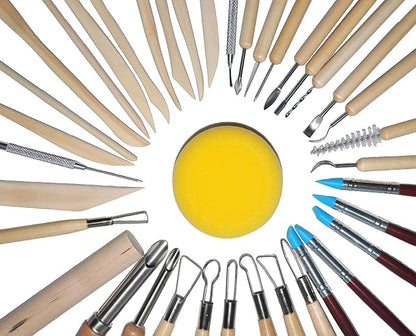 Pottery Tools, 44PCS Ceramic Clay Sculpting Tools Set with Plastic Case, for Beginners and Professional Art Crafts, by Augernis