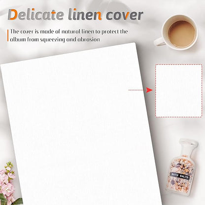 Popotop Photo Album 4x6 600 Pockets for Wedding Gifts,Linen Hardcover Picture Albums for Family Anniversary Baby Vacation Pictures
