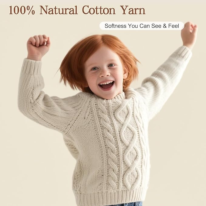 Katech 1OO% Cotton Yarn for Crocheting & Knitting–12-Color of 137 Yards/1.76 oz Baby Cotton Yarn Sport Weight CYC #2-Soft & Breathable-Ideal for Dishcloths, Baby Clothes, Potholders(B)