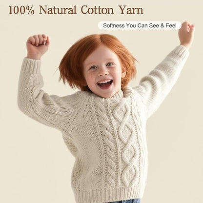 Katech 1OO% Cotton Yarn for Crocheting & Knitting–12-Color of 137 Yards/1.76 oz Baby Cotton Yarn Sport Weight CYC #2-Soft & Breathable-Ideal for Dishcloths, Baby Clothes, Potholders(B)