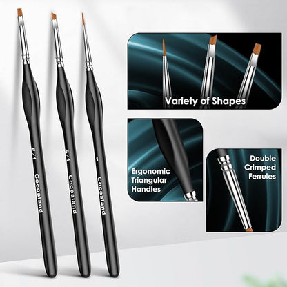 Miniature Paint Brushes,15Pcs Small Fine Tip Paintbrushes, Micro Detail Paint Brush Set, Triangular Grip Handles Art Brushes Perfect for Acrylic, Watercolor, Oil, Craft, Models(Black)