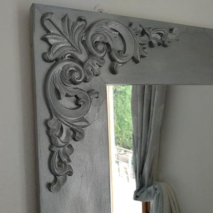 4PCS Corner Wooden Carving Decal Unpainted Wood Appliques Onlays DIY Wood Carved Furniture Appliques Onlays for Wall Bed Door Wardrobe Cabinet Furniture Decoration(02,15x15cm/5.91x5.91inch)