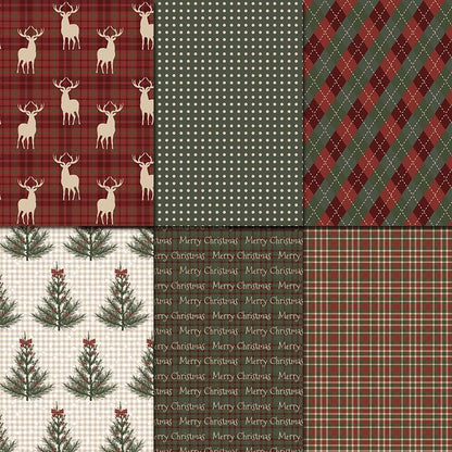 Christmas Scrapbook Paper Supplies 12×12,Vintage Christmas Deer Pattern Papers ,24 Sheets Double-Sided Christmas Scrapbooking CardStock Paper pad for Holiday Cardmaking DIY Junk Journal Papers. - Image 4