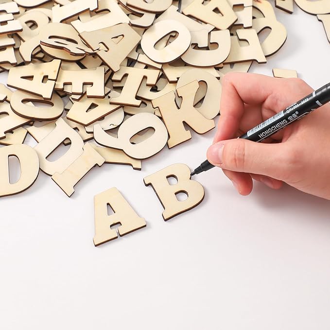 180pcs 1.3in Wooden Letters Craft Set Cute Letter Shapes for Home Decor and DIY Projects (1IN)