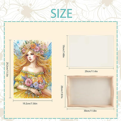 JZHYOAN Diomand Coffee Table Tray, A Large Serving Platter for Family, Decorative Tray for Living Room Restaurant, Diamond Painting Table Breakfast Home Decoration