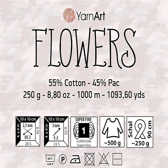 2 Skein Yarn Art Flowers Yarn 55% Cotton 45% Acrylic 250gr 1094yds Multicolor Cotton Yarn Rainbow Crochet Yarn Spring Summer Fine 1 Top 7 Most Used Colors (Flowers, 268)
