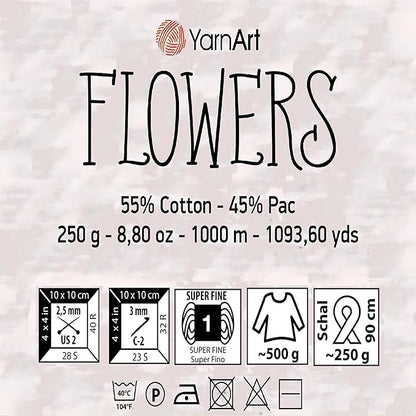 2 Skein Yarn Art Flowers Yarn 55% Cotton 45% Acrylic 250gr 1094yds Multicolor Cotton Yarn Rainbow Crochet Yarn Spring Summer Fine 1 Top 7 Most Used Colors (Flowers, 268)