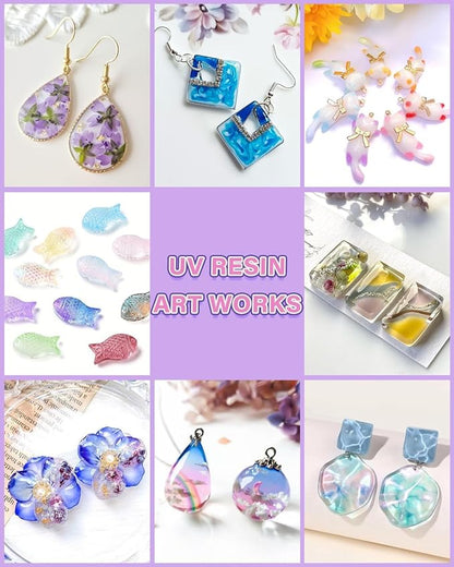 ButiResin UV Resin 300g, UV Resin Clear - Fast Curing, Crystal Clear, Odourless, Low Viscosity & Hard Type, UV Resin Kit for DIY Jewelry Making, Casting, and Coating Crafts