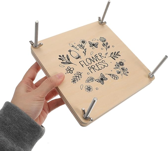 Abaodam Portable Flower Press Kit for Specimen Making Dried Flower and Leaf Pressing Tool Easy Carry DIY Craft for Adults for Scrapbooks Cards Wedding Decor